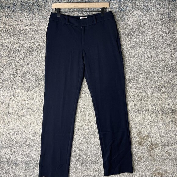 Merona Pants Womens 8 Navy Blue Classic Stretch Straight Leg Dress Work Slacks - Picture 1 of 9